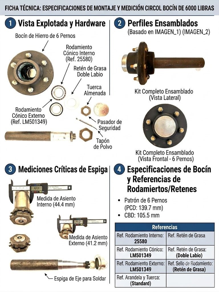 Bocín para remolque 6000 libras